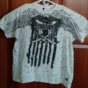SOUTH POLE White Duel American Flag 3D TShirt